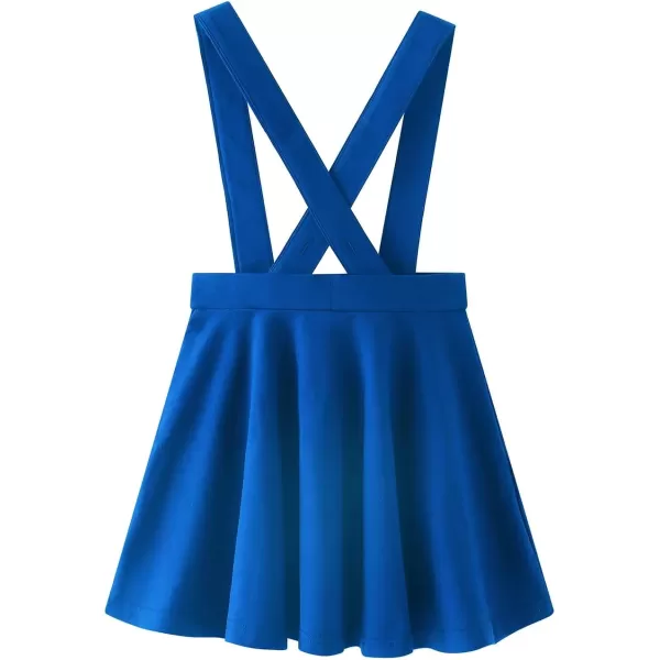 Noomelfish Girls Suspender Skater Skirt Stretchy Cotton Flared Overall Dress 512 YearsRoyal Blue