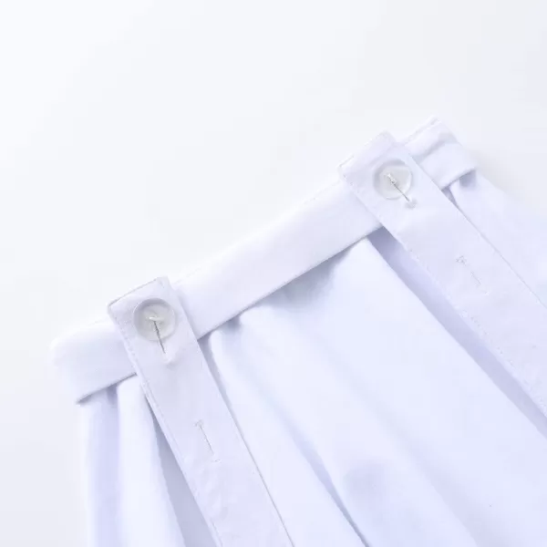 Noomelfish Girls Suspender Skater Skirt Stretchy Cotton Flared Overall Dress 512 YearsWhite