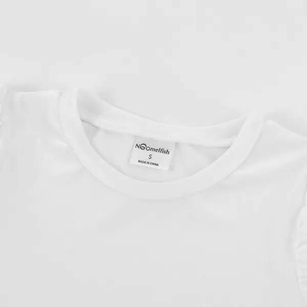 Noomelfish Girls Velvet Puff Long Sleeve Shirt Casual Solid Pleated Blouse Tops 512 YearsWhite