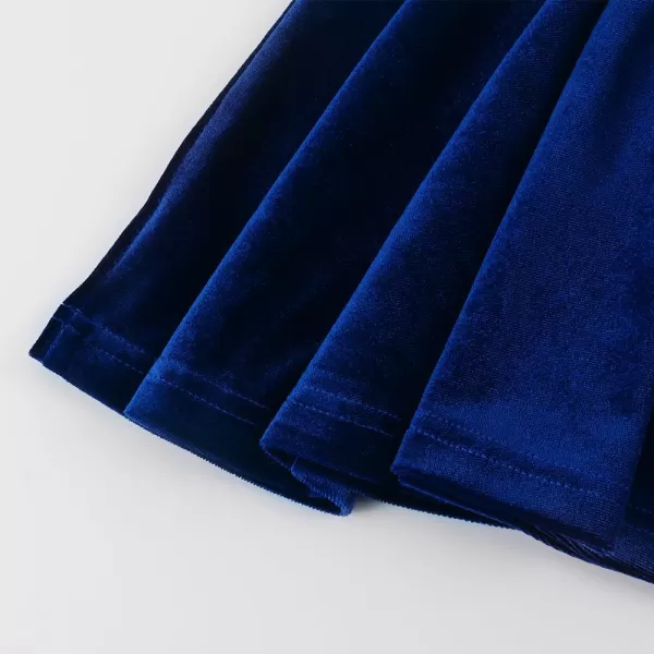 Noomelfish Girls Velvet Stretch Mini Flared Pleated Skater Skirt 412 YearsRoyal Blue
