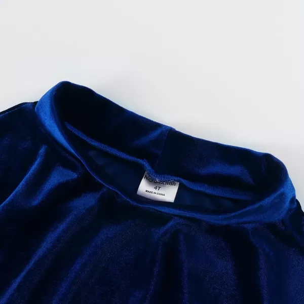 Noomelfish Girls Velvet Stretch Mini Flared Pleated Skater Skirt 412 YearsRoyal Blue
