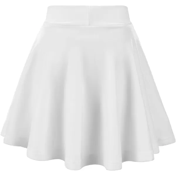 Noomelfish Girls Velvet Stretch Mini Flared Pleated Skater Skirt 412 YearsWhite