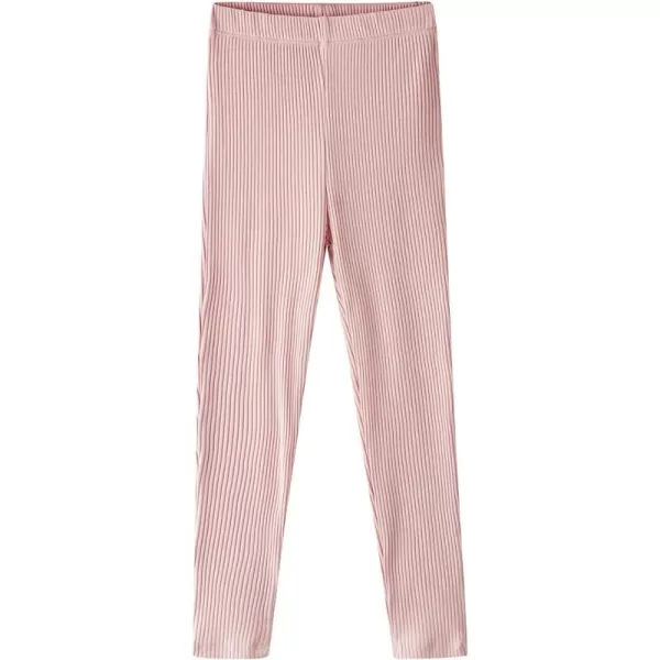 Noomelfish Girls Basic Ribbed Leggings Kids Cotton Kint Footless Full Length Tights Pants 214 YearsLight Pink