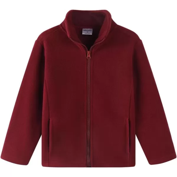 Noomelfish Girls Full Zip Soft Polar Fleece Jacket Outerwear Coat With Pockets 514 YearsBurgundy
