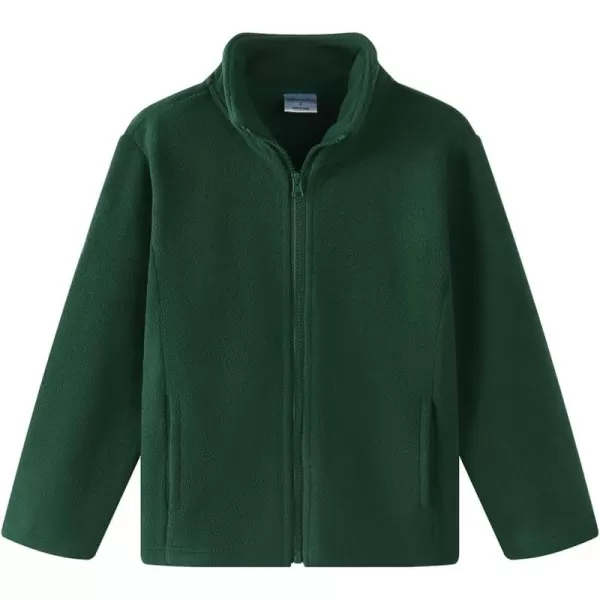 Noomelfish Girls Full Zip Soft Polar Fleece Jacket Outerwear Coat With Pockets 514 YearsGreen