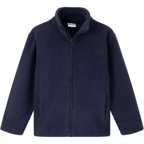 Noomelfish Girls Full Zip Soft Polar Fleece Jacket Outerwear Coat With Pockets 514 YearsNavy Blue
