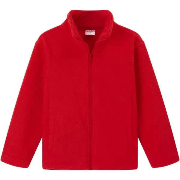 Noomelfish Girls Full Zip Soft Polar Fleece Jacket Outerwear Coat With Pockets 514 YearsRed