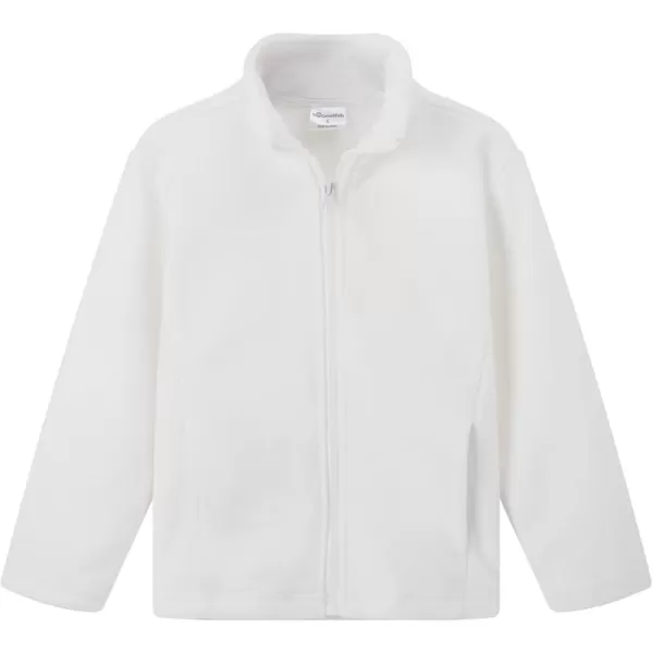 Noomelfish Girls Full Zip Soft Polar Fleece Jacket Outerwear Coat With Pockets 514 YearsWhite