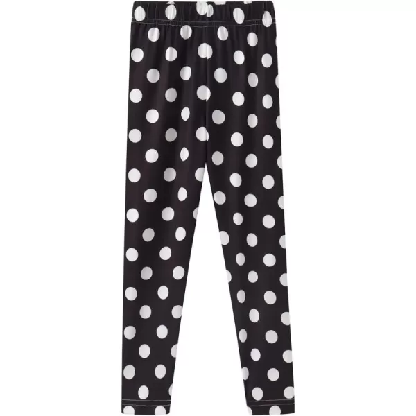 Noomelfish Girls Printed Leggings Soft Full Length Stretch Pants 412 YearsPolka Dots Black