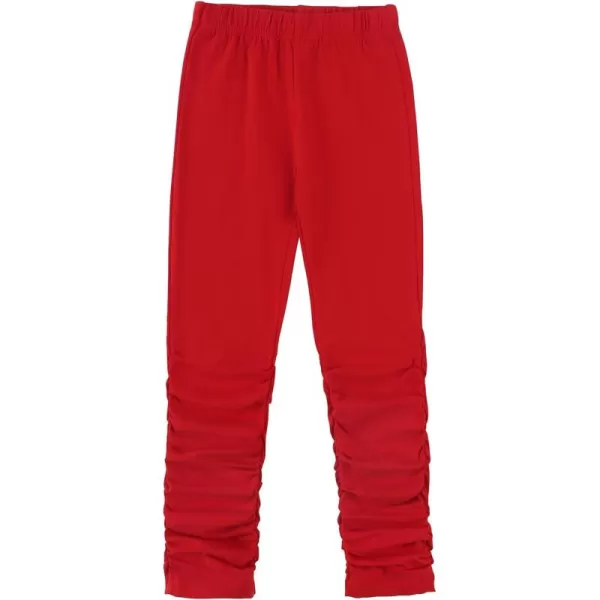 Noomelfish Girls Stacked Cotton Leggings Soft Stretchy Yoga Pants 412 YearsRed
