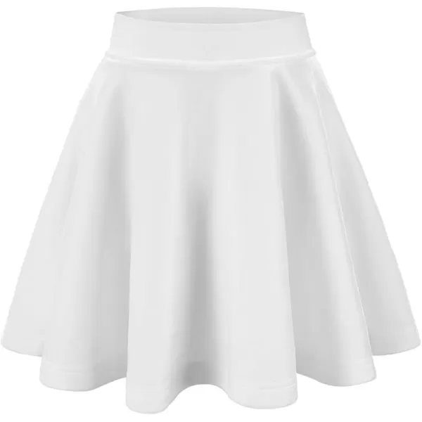Noomelfish Girls Velvet Stretch Mini Flared Pleated Skater Skirt 412 YearsWhite