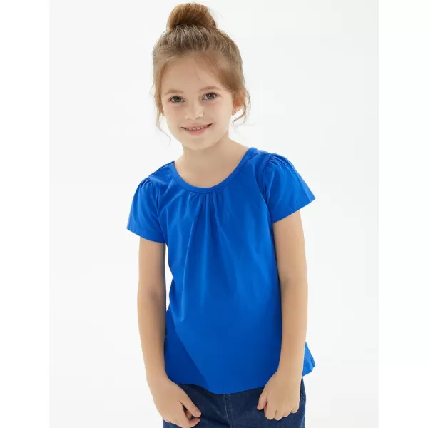 Noomelfish Girls Criss Cross Back TShirts Short Puff Sleeve Tee Tops 512 YearsRoyal Blue