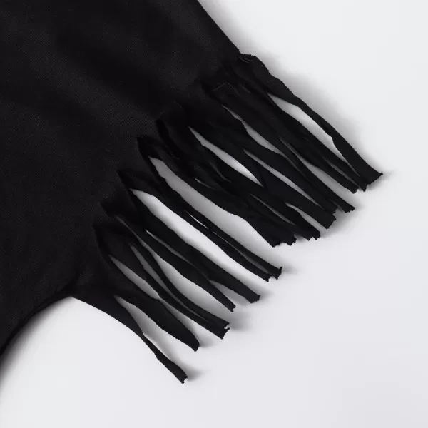 Noomelfish Girls Fringe Sleeve TShirts Tassel Casual Summer Tee Tops 512 YearsBlack