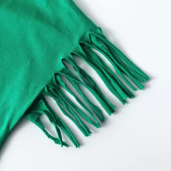 Noomelfish Girls Fringe Sleeve TShirts Tassel Casual Summer Tee Tops 512 YearsGreen
