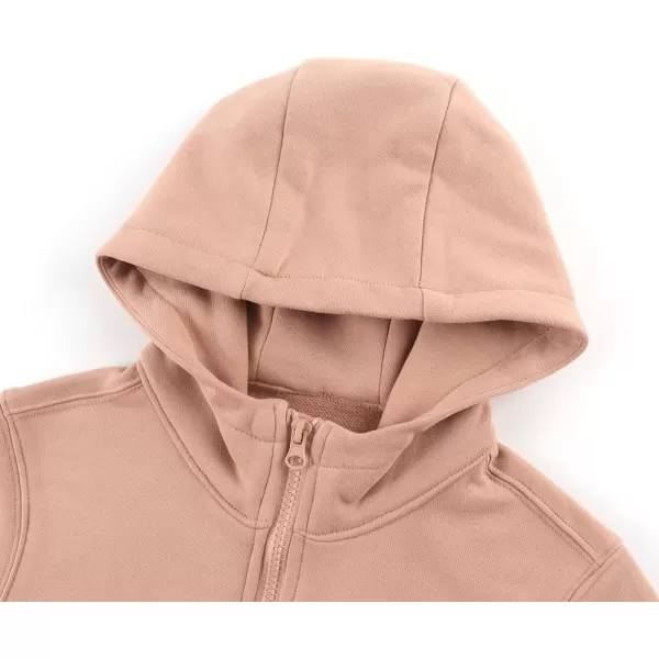 Noomelfish Girls Full Zip Up Hoodies Mock Neck Midweight Fleece Hooded Sweatshirt Jacket 512 YearsPink Nude
