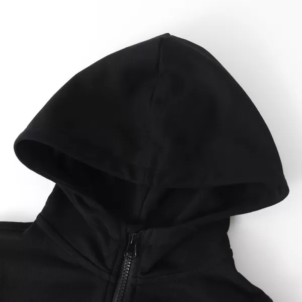 Noomelfish Girls Half Zip Hoodies Mock Neck Pullover Hooded Sweatshirts with Pockets 512 YearsBlack