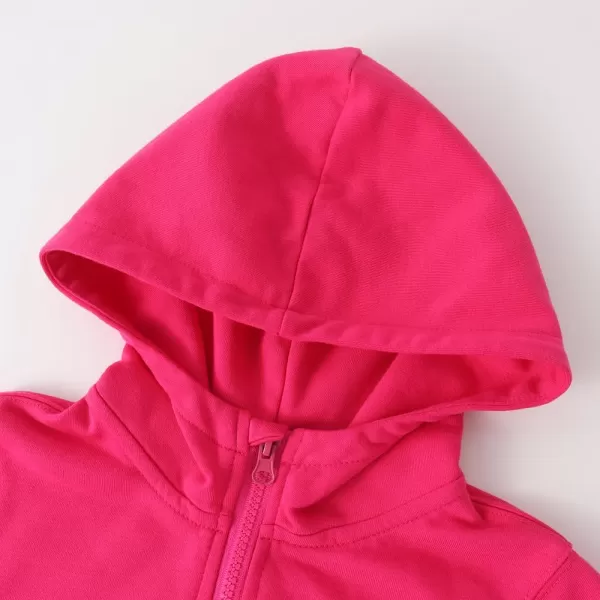Noomelfish Girls Half Zip Hoodies Mock Neck Pullover Hooded Sweatshirts with Pockets 512 YearsHot Pink
