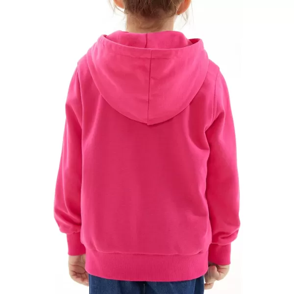 Noomelfish Girls Half Zip Hoodies Mock Neck Pullover Hooded Sweatshirts with Pockets 512 YearsHot Pink