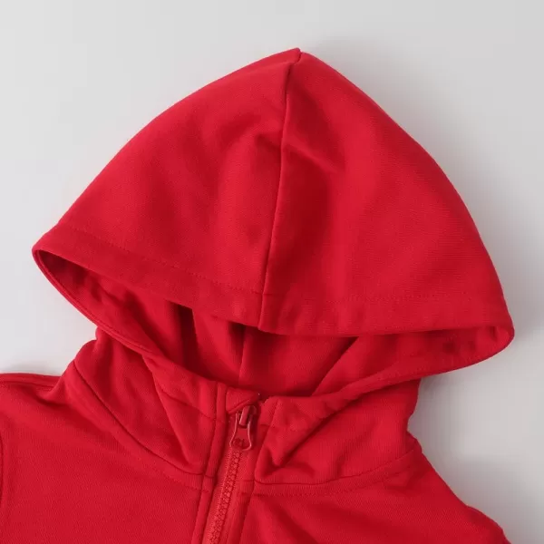 Noomelfish Girls Half Zip Hoodies Mock Neck Pullover Hooded Sweatshirts with Pockets 512 YearsRed