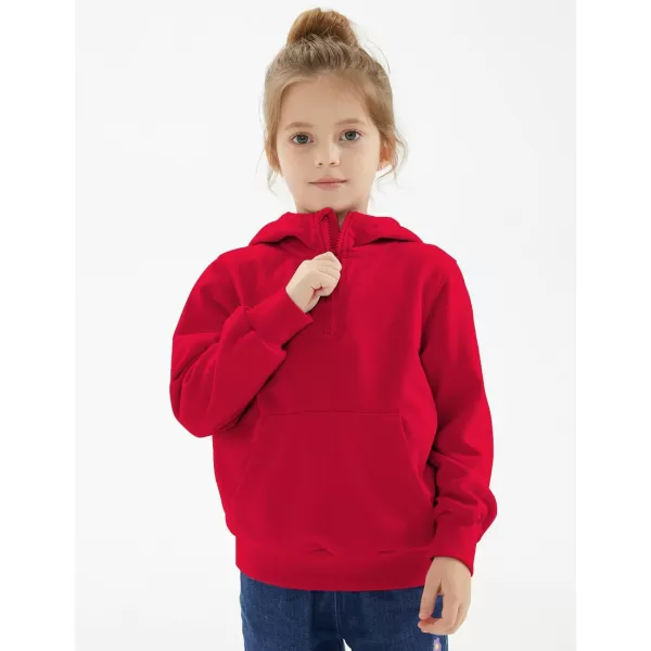 Noomelfish Girls Half Zip Hoodies Mock Neck Pullover Hooded Sweatshirts with Pockets 512 YearsRed
