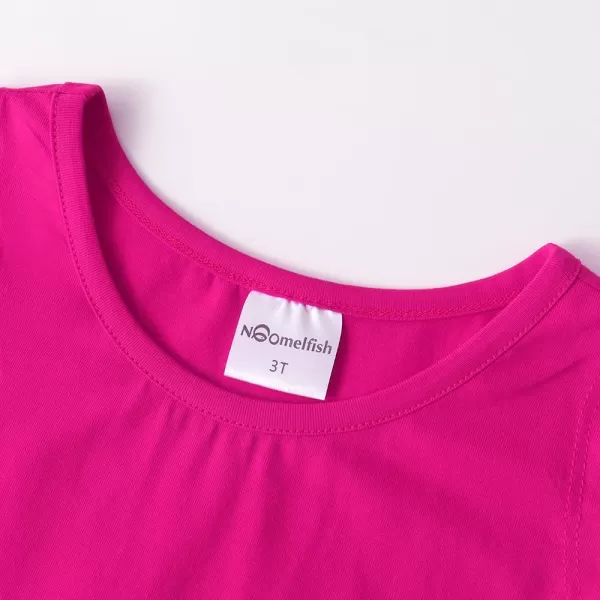 Noomelfish Girls Handkerchief Hem Twirl Dress Summer Cotton Sleeveless Skater Sundress 312 YearsHot Pink