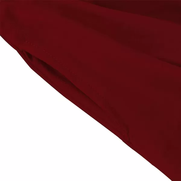 Noomelfish Girls Long Puff Sleeve Swing Dress Casual Cotton Twirly Skater Dresses with Pockets 212 YearsBurgundy