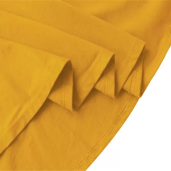Noomelfish Girls Long Puff Sleeve Swing Dress Casual Cotton Twirly Skater Dresses with Pockets 212 YearsMustard