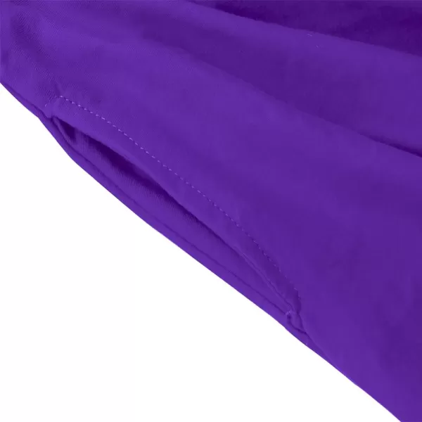 Noomelfish Girls Long Puff Sleeve Swing Dress Casual Cotton Twirly Skater Dresses with Pockets 212 YearsPurple