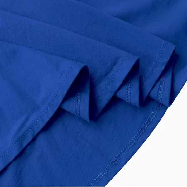 Noomelfish Girls Long Puff Sleeve Swing Dress Casual Cotton Twirly Skater Dresses with Pockets 212 YearsRoyal Blue