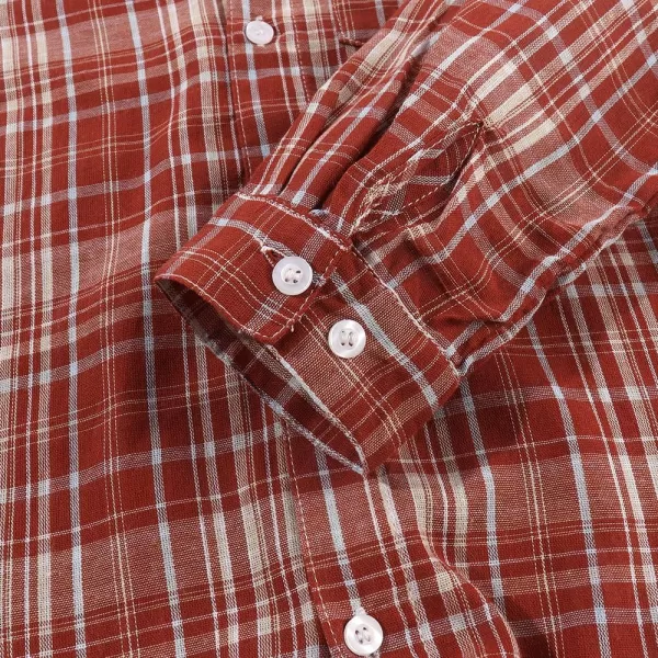 Noomelfish Girls Long Sleeve Button Down Shirt Tie Front Blouse Tops 512 YearsBurgundy Plaid