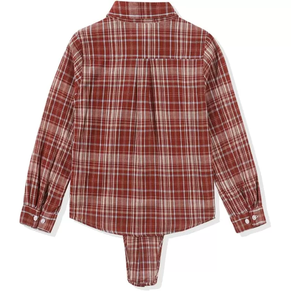 Noomelfish Girls Long Sleeve Button Down Shirt Tie Front Blouse Tops 512 YearsBurgundy Plaid