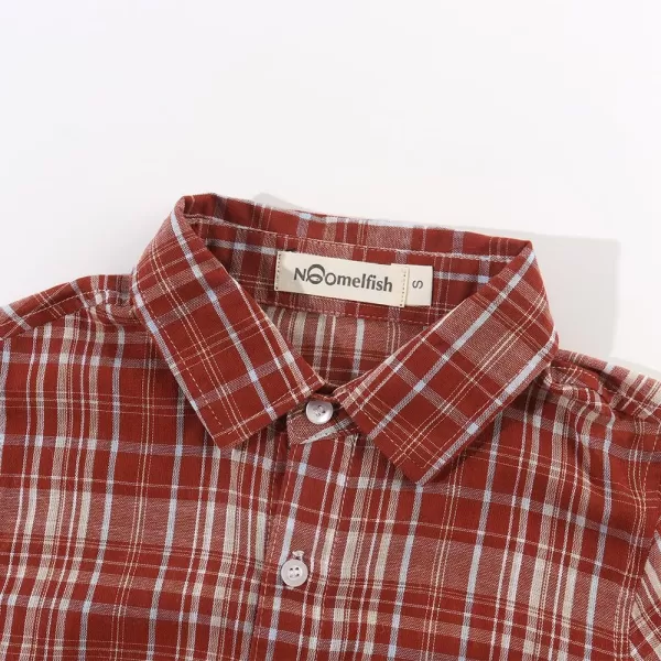 Noomelfish Girls Long Sleeve Button Down Shirt Tie Front Blouse Tops 512 YearsBurgundy Plaid