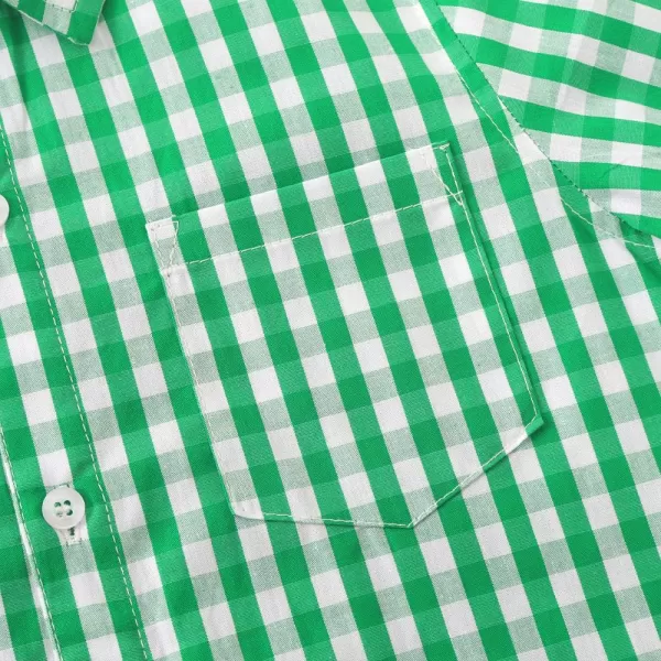 Noomelfish Girls Long Sleeve Button Down Shirt Tie Front Blouse Tops 512 YearsGreen Gingham