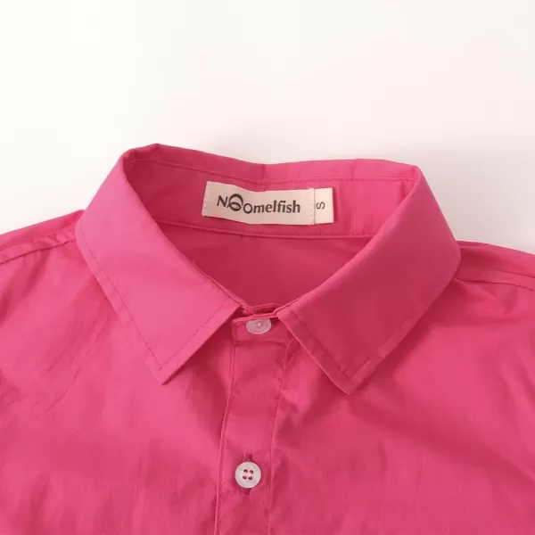 Noomelfish Girls Long Sleeve Button Down Shirt Tie Front Blouse Tops 512 YearsHot Pink
