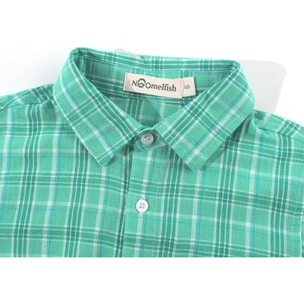 Noomelfish Girls Long Sleeve Button Down Shirt Tie Front Blouse Tops 512 YearsLight Green Plaid