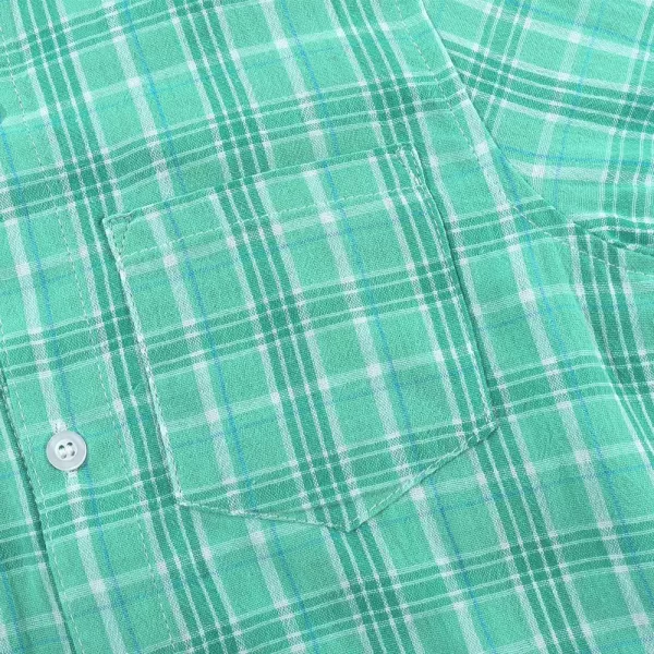 Noomelfish Girls Long Sleeve Button Down Shirt Tie Front Blouse Tops 512 YearsLight Green Plaid
