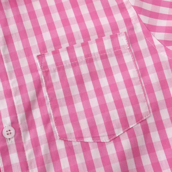 Noomelfish Girls Long Sleeve Button Down Shirt Tie Front Blouse Tops 512 YearsPink Gingham