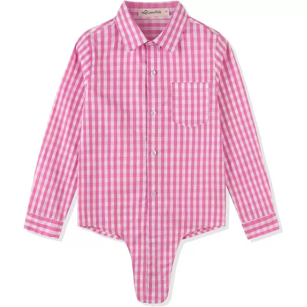 Noomelfish Girls Long Sleeve Button Down Shirt Tie Front Blouse Tops 512 YearsPink Gingham