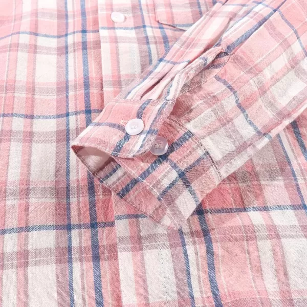 Noomelfish Girls Long Sleeve Button Down Shirt Tie Front Blouse Tops 512 YearsPink Plaid