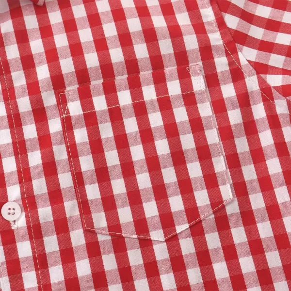 Noomelfish Girls Long Sleeve Button Down Shirt Tie Front Blouse Tops 512 YearsRed Gingham