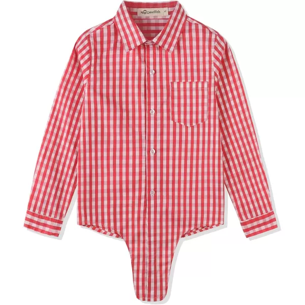 Noomelfish Girls Long Sleeve Button Down Shirt Tie Front Blouse Tops 512 YearsRed Gingham