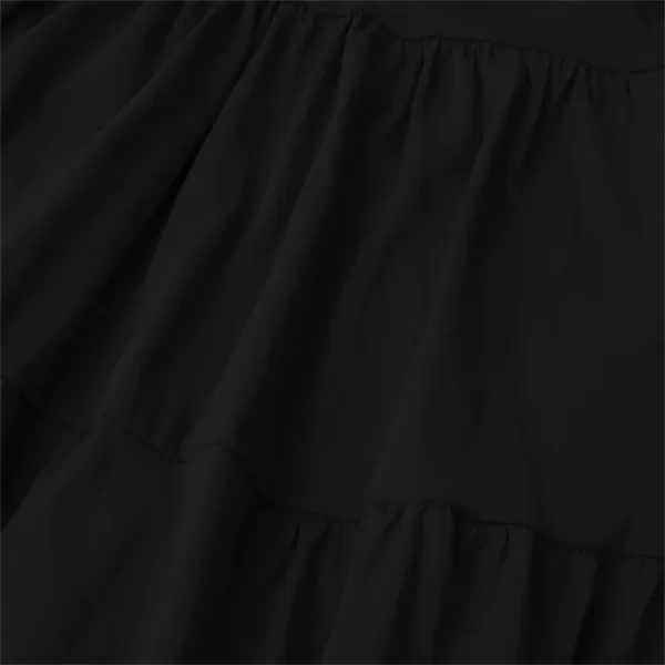 Noomelfish Girls Long Sleeve Tiered Dress Loose Flowy Ruffle Swing Dresses with Pockets 412 YearsBlack