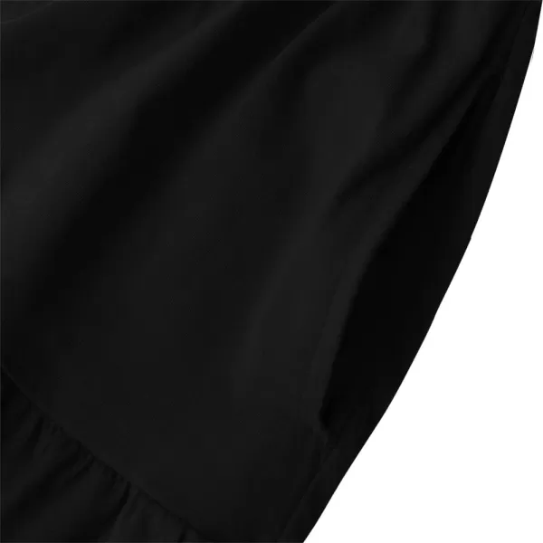 Noomelfish Girls Long Sleeve Tiered Dress Loose Flowy Ruffle Swing Dresses with Pockets 412 YearsBlack