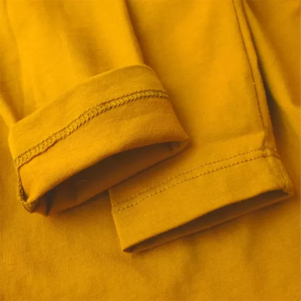 Noomelfish Girls Long Sleeve Tiered Dress Loose Flowy Ruffle Swing Dresses with Pockets 412 YearsMustard