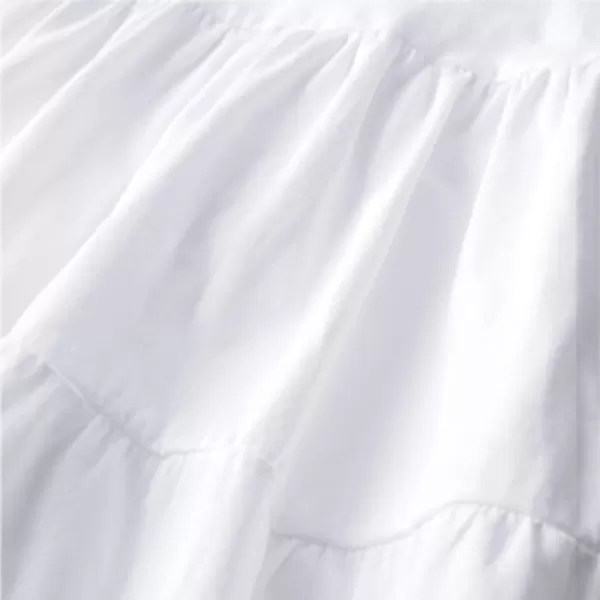 Noomelfish Girls Long Sleeve Tiered Dress Loose Flowy Ruffle Swing Dresses with Pockets 412 YearsWhite