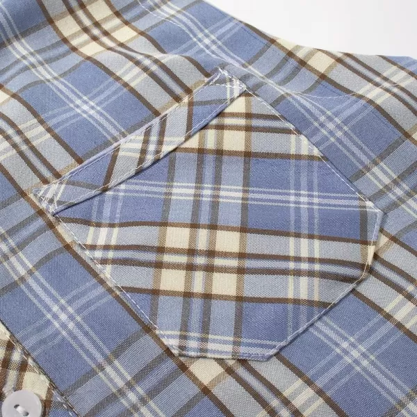 Noomelfish Girls Plaid Sleeveless Button Down Shirt Tie Knot Blouse Tank Tops 512 YearsBlue Plaid