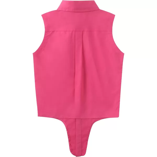 Noomelfish Girls Plaid Sleeveless Button Down Shirt Tie Knot Blouse Tank Tops 512 YearsHot Pink