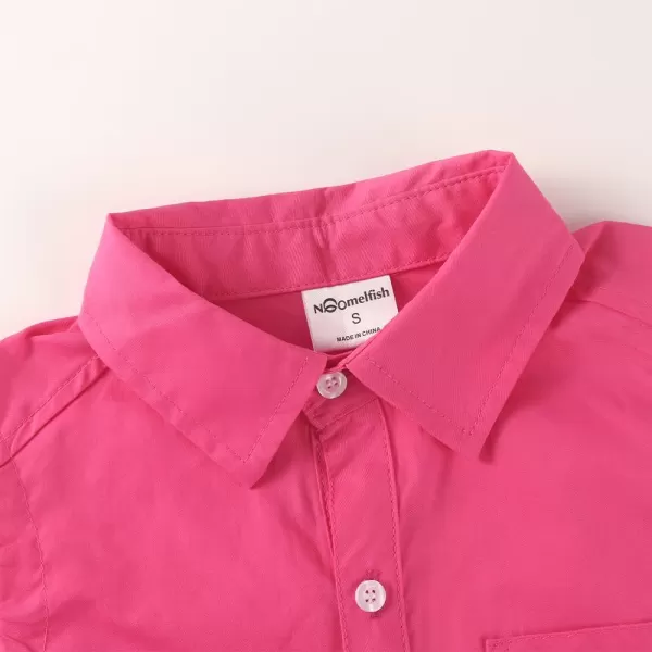 Noomelfish Girls Plaid Sleeveless Button Down Shirt Tie Knot Blouse Tank Tops 512 YearsHot Pink