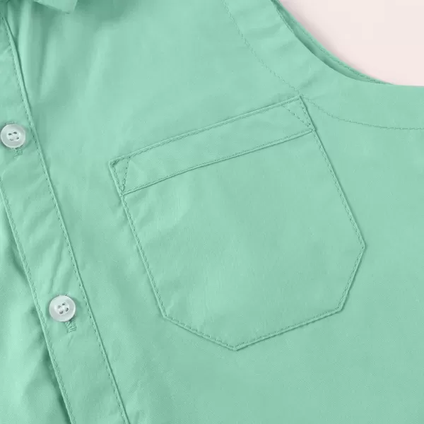 Noomelfish Girls Plaid Sleeveless Button Down Shirt Tie Knot Blouse Tank Tops 512 YearsLight Green