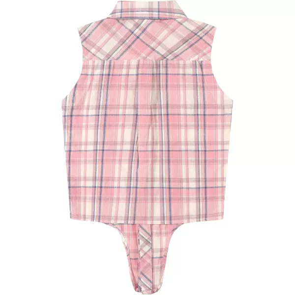Noomelfish Girls Plaid Sleeveless Button Down Shirt Tie Knot Blouse Tank Tops 512 YearsPlaid Pink White